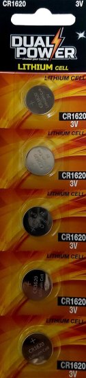 5 סוללות CR1620 3V דגם Lithium Cell מבית Dual Power