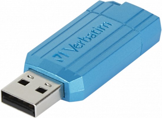 זכרון נייד Verbatim PinStripe USB Flash Drive USB 2.0 64GB - בצבע כחול
