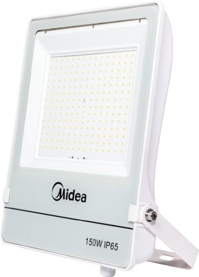 תאורת הצפה LED בהספק 150W מבית Midea - גוון אור חם 3000K - צבע לבן