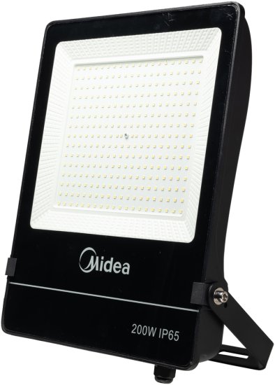 תאורת הצפה LED בהספק 200W מבית Midea - גוון אור קר 6500K - צבע שחור