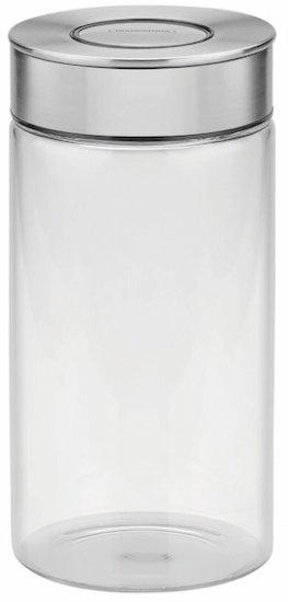 צנצנת זכוכית אחסון Purezza עם מכסה נירוסטה Tramontina - נפח 1.4 ליטר