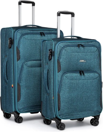 סט מזוודות בד 24+28 אינץ' דגם Platinium מבית Camel Mountain – צבע טורקיז