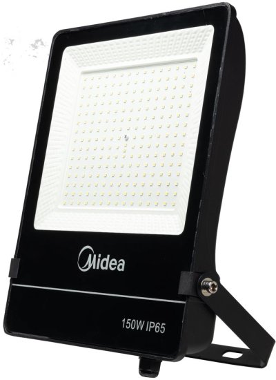 תאורת הצפה LED בהספק 150W מבית Midea - גוון אור קר 6500K - צבע שחור