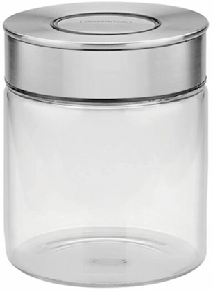 צנצנת זכוכית אחסון Purezza עם מכסה נירוסטה Tramontina - נפח 700 מ''ל