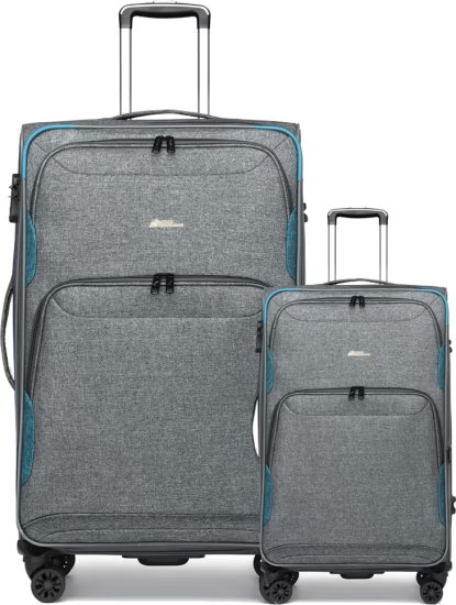 סט מזוודות בד 20+28 אינץ' דגם Platinium מבית Camel Mountain – צבע אפור