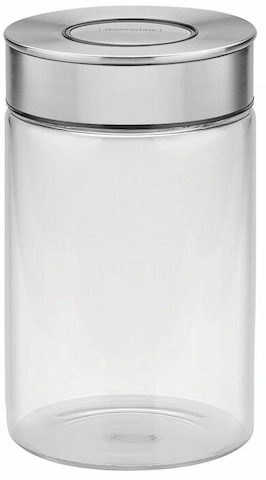 צנצנת זכוכית אחסון Purezza עם מכסה נירוסטה Tramontina - נפח 1 ליטר