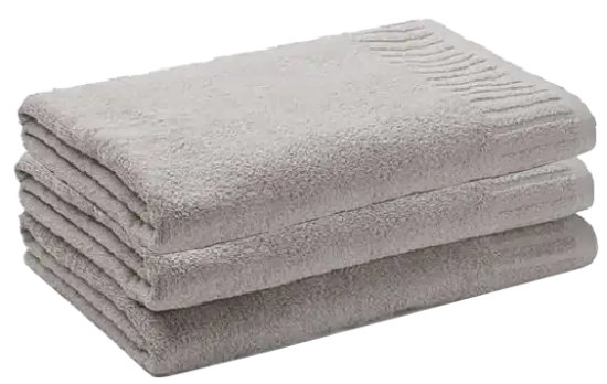 מארז 3 מגבות גוף בגודל 130x70 עשויות 100% כותנה מבית ערד טקסטיל - דגם Noam - צבע אפור בהיר