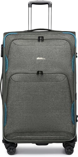 מזוודת טרולי מבד בגודל 20 אינץ' דגם Platinium מבית Camel Mountain - צבע ירוק צבאי