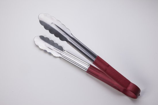 מלקחיים עם ידית סיליקון 30 ס''מ Arcosteel - צבע אדום