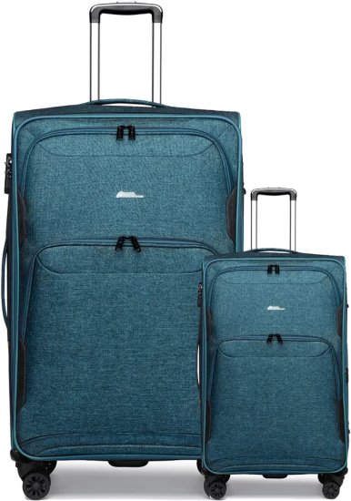 סט מזוודות בד 20+28 אינץ' דגם Platinium מבית Camel Mountain - צבע טורקיז