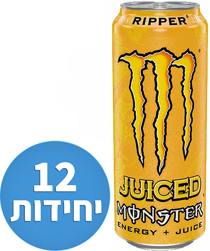 משקה Monster Yellow Ripper Energy בנפח 500 מ''ל - חבילה של 12 יחידות