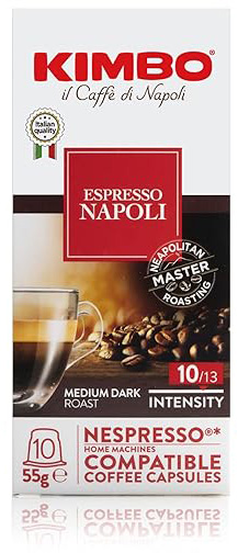 10 מארזים * 10 קפסולות תואמות נספרסו Espresso Napoli מבית Kimbo  - סה''כ 100 קפסולות