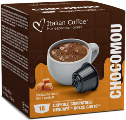 16 קפסולות Italian Coffee Chocomou - תואמות למכונות קפה Dolce Gusto