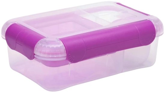 קופסת אוכל מחולקת דגם Smash Bento צבע ורוד – בנפח 1.6 ליטר