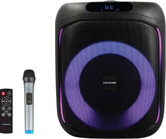 רמקול Bluetooth נייד + מיקרופון אלחוטי + שלט Blaupunkt  - צבע שחור