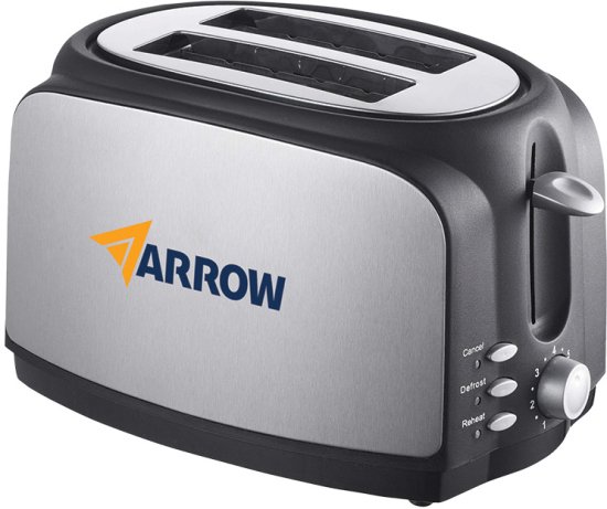 מצנם 2 פרוסות 700W נירוסטה רב תכליתי חימום והפשרה מבית Arrow – נירוסטה