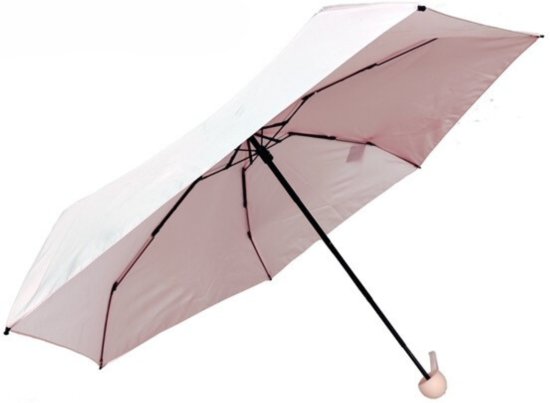 מטריה מיני מתקפלת מגיעה בתוך נרתיק אלגנטי 34 אינצ' - צבע ורוד