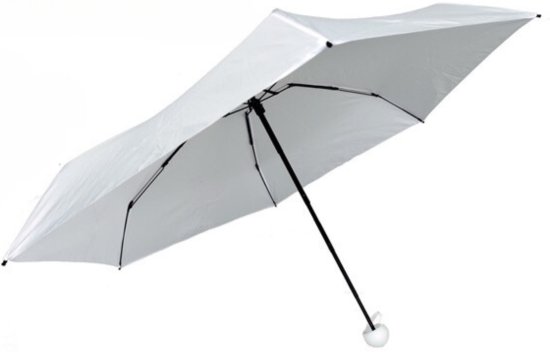 מטריה מיני מתקפלת מגיעה בתוך נרתיק אלגנטי 34 אינצ' - צבע אפור