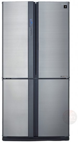 מקרר כשר 4 דלתות מקפיא תחתון מדחס J-Tech אינוורטר 615 ליטר Sharp SJ-8695-IN – נירוסטה מוברשת