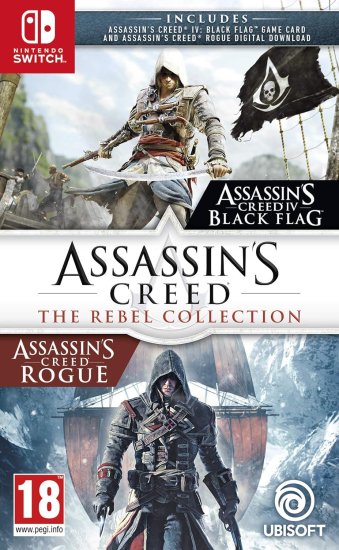 משחק Assassins Creed Rebel Collection ל-Nintendo Switch - קוד שובר למימוש באריזה ללא כרטיס משחק