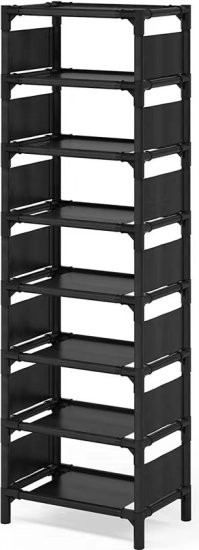 ארון נעליים קל 8 מדפים מבית Ramos - צבע שחור