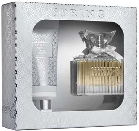 מארז בושם לאישה 75 מ"ל Spring White Flower או דה פרפיום E.D.P + קרם ידיים 100 מ"ל