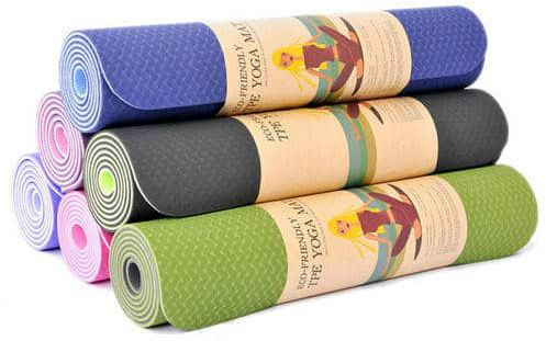 מזרן יוגה TPE אקולוגי בעובי 6 מ''מ מבית SALSPORT - צבע ירוק/ירוק כהה