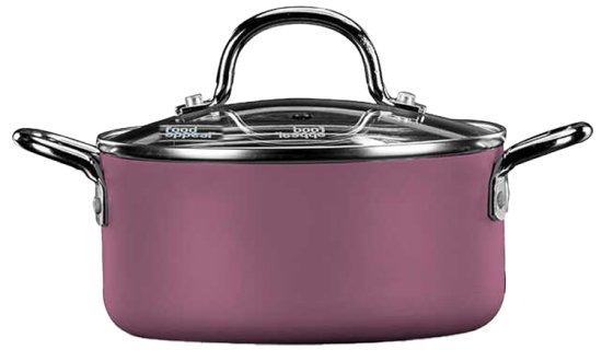 סיר 14 ס''מ 1 ליטר Food Appeal Everyday Plus Mini - צבע ורוד ידיות כסף