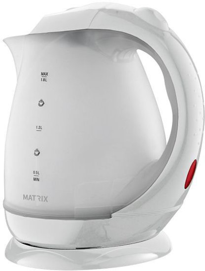 קומקום חשמלי נשלף יוסטון 1.8 ליטר 2000W דגם MX-HOUS-WH מבית Matrix - צבע לבן