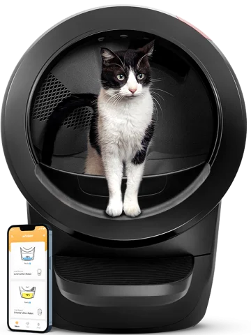 שירותים רובוטיים לחתולים Litter-Robot 4 Open Air בצבע שחור + 6 מארזי חול מתגבש מתנה