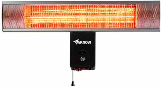 תנור חימום פנים/חוץ אינפרא אדום כולל שלט רחוק 2000W מבית Arrow