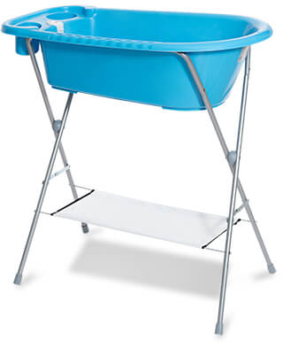 אמבטיה מפוארת לתינוק עם טרמומטר ומעמד Oli - צבע כחול