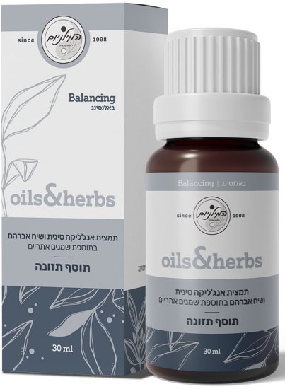 המילניום - Oils&Herbs Balancing - תמצית אנג'ליקה סינית ושיח אברהם בתוספת שמנים אתריים - 30 מ''ל