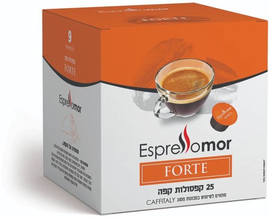 25 קפסולות Forte תואמות Caffitaly מבית Espresso Mor