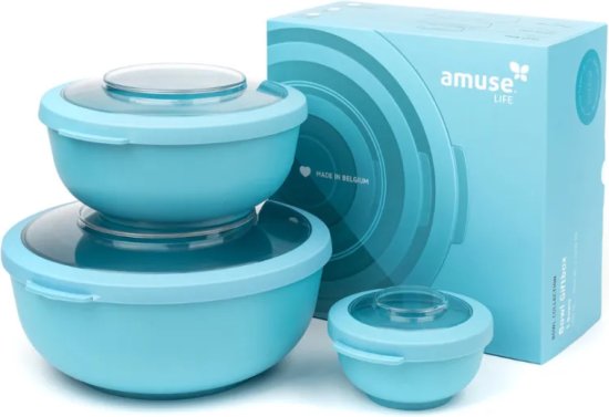 סט קופסאות אחסון והגשה ב-3 גדלים דגם Amuse Life מבית amuse - צבע כחול