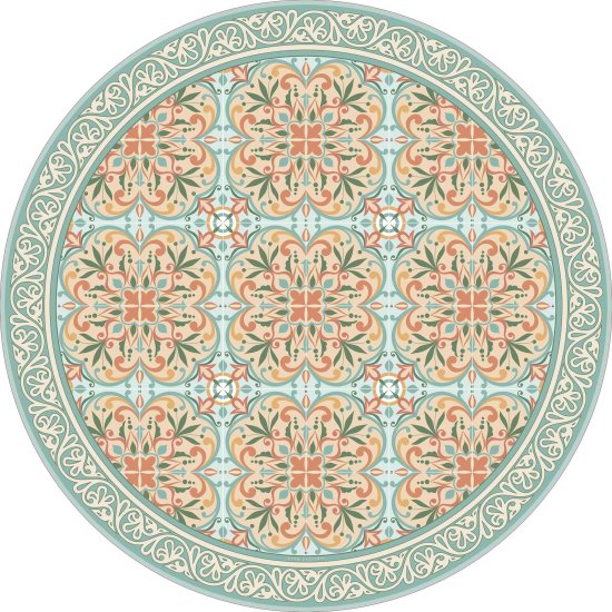 שטיח עגול PVC דגם Italian Orchard מבית Tiva Design - קוטר 70 ס''מ