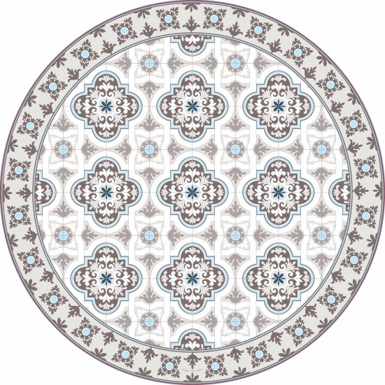 שטיח עגול PVC דגם Neve Tzedek מבית Tiva Design - קוטר 70 ס''מ