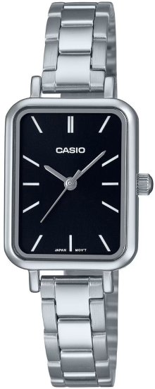 שעון יד אנלוגי לנשים עם רצועת Stainless Steel כסופה Casio LTP-V009D-1EUDF - צבע שחור