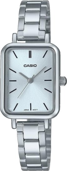 שעון יד אנלוגי לנשים עם רצועת Stainless Steel כסופה Casio LTP-V009D-2EUDF - צבע תכלת