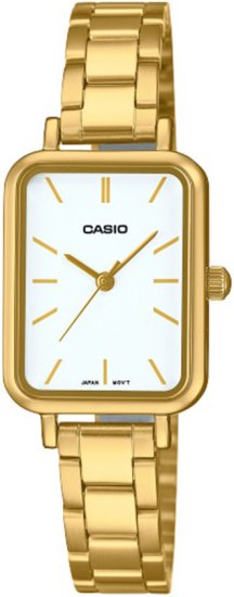שעון יד אנלוגי לנשים עם רצועת Stainless Steel מוזהבת Casio LTP-V009G-7EUDF - צבע לבן
