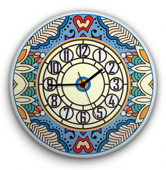 שעון קיר מעוצב עשוי מזכוכית אקרילית דגם Blue Secret מבית Tiva Design - קוטר 30 ס''מ