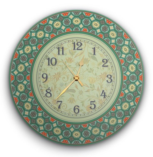 שעון קיר מעוצב עשוי מזכוכית אקרילית דגם Ancient Beauty מבית Tiva Design - קוטר 48 ס''מ