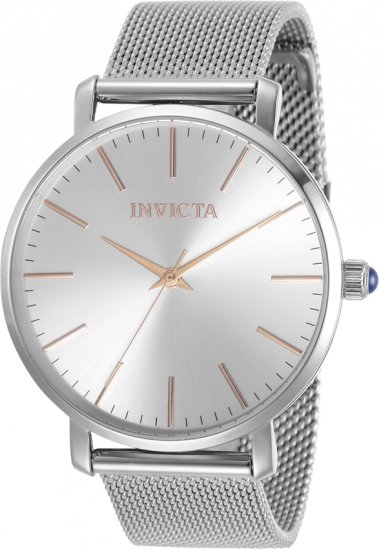 שעון יד אנלוגי לנשים עם רצועת רשת Stainless Steel כסופה Invicta Angel 31068 - צבע כסוף