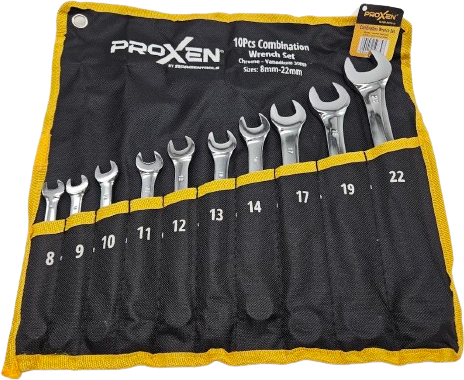 סט 10 חלקים מפתח רינג/פתוח מפלדת כרום ונדיום 8-22 מ''מ PROXEN Combination – תמונה 2