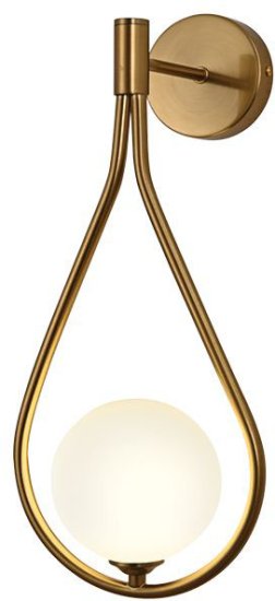 מנורת קיר קבועה דקורטיבית דגם GOTA כולל נורה G9 מבית OMEGA - צבע פליז - גוון תאורה 3000K