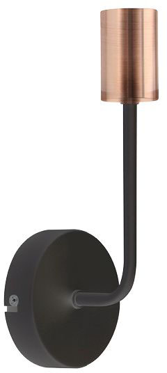מנורת קיר קבועה דקורטיבית דגם MICHAL Up הברגה E27 עד 40W מבית OMEGA - צבע שחור / נחושת