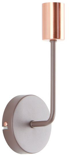 מנורת קיר קבועה דקורטיבית דגם MICHAL Up הברגה E27 עד 40W מבית OMEGA - צבע נחושת / קפה
