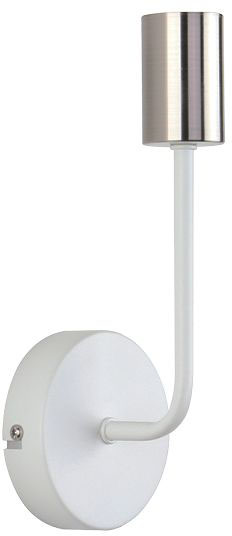 מנורת קיר קבועה דקורטיבית דגם MICHAL Up הברגה E27 עד 40W מבית OMEGA - צבע לבן / ניקל
