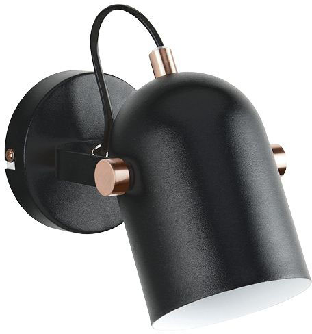 מנורת קיר מתכווננת דגם SIVAN הברגה E27 עד 40W מבית OMEGA - צבע שחור / נחושת