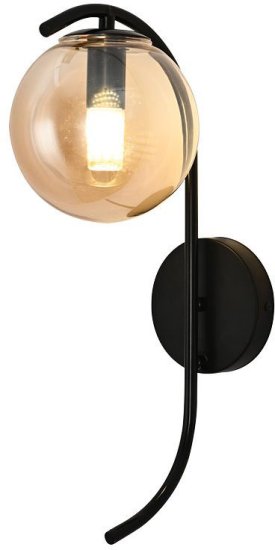 מנורת קיר קבועה דקורטיבית דגם VANS הברגה E27 עד 40W מבית OMEGA - צבע שחור